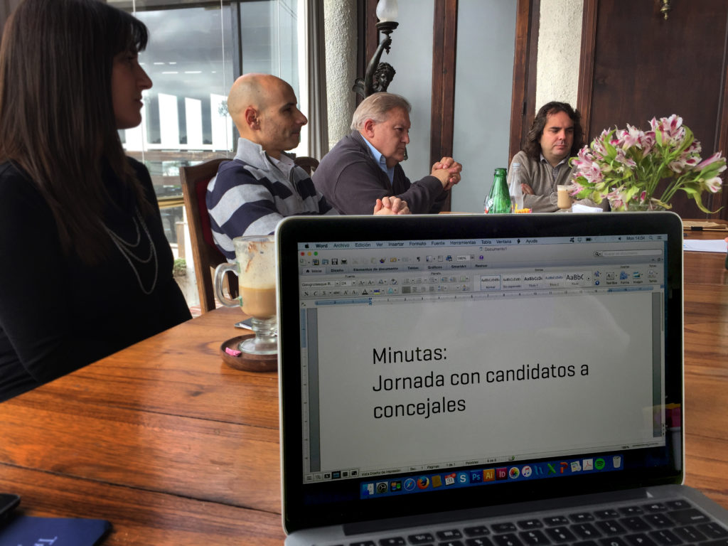 Minutas: Jornada con candidatos a concejales